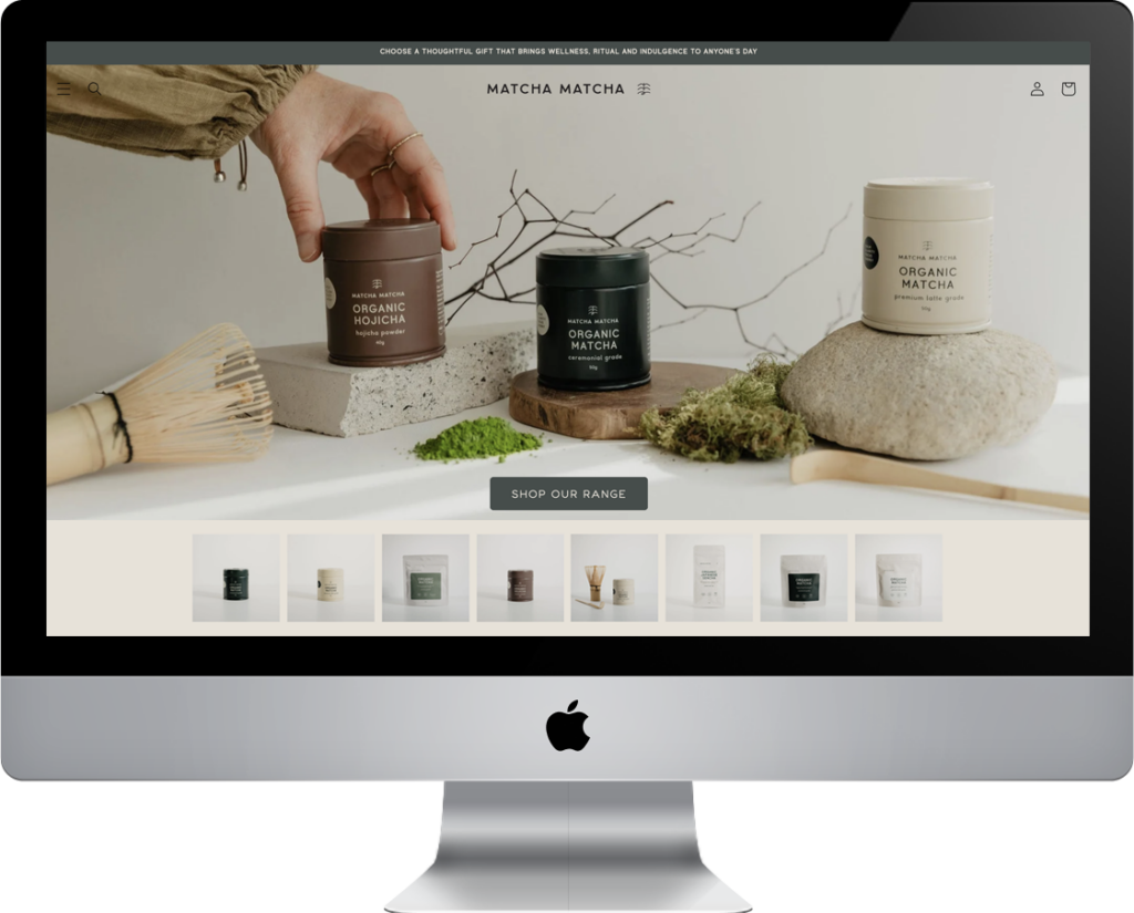 Custom Shopify website for NZ Match Matcha Company
